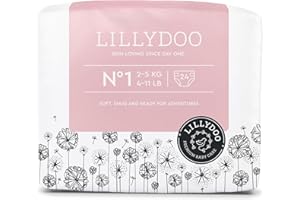 Pañales LILLYDOO delicados con la piel - talla 1 (2-5 kg), 24 unidades, protección contra fugas, suaves, sin perfumes ni lociones y dermatológicamente probados