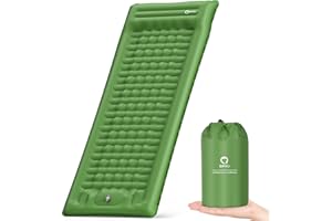 QPAU Matelas Camping de Autogonflant, 12 cm Extra Epais Matelas Gonflable avec Pompe à Pied Intégrée, Portable Pliable Etanche Tapis de Couchage pour Camping, Randonnée, Sac à Dos