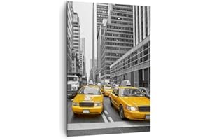 ARTTOR Quadro su Tela Verticale Taxi città via trasporto Stampe da Parete 70x100cm Quadri Moderni Soggiorno Camera da Letto Cucina 1 pezzo Grandi Decorazione Murale Wall Art Canvas Immagini PA70x100-2695