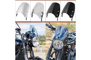Lorababer Motorcycle Flyscreen Windscreens Pare-brise Compatible with T-riumph Bonneville T100 T120 Wind Deflectors Windshield Windscreen T 100 T 120 Accessories (Silver)