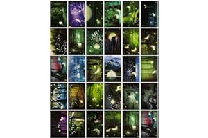 ZIJANG 30 Hojas Postales, Set de Tarjetas de Navidad, Postales Animales, Que Brillan en La Oscuridad, Con Diferentes Patrones, Que No Se Desvanecen, Para Decoración y Deseos de Cartas