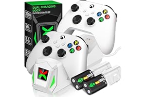 Elegamefy Akku für Xbox Controller mit Ladestation, Wiederaufladbare Akku Pack für Xbox Serie X/S/Xbox One/One S/X/Elite mit 4 Akkudeckeln(Ohne Controller)