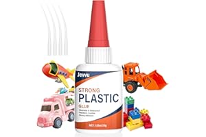 Jevvu Plastic Glue, Quick-Dry Waterproof Super Glue for Plastic, 35g Heavy Duty Glue for Legos & Miniatures, Adhesive for 3D Printing, Toy Car, ABS, PVC, DIY Kits