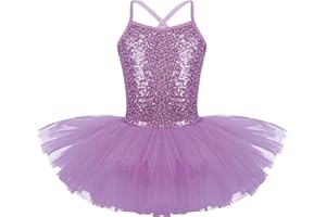 TiaoBug Vestido Princesa de Danza Ballet para Niña Maillot con Falda Tutú Leotardo Gimnasia Rítmica Competición Body Ballet Disfraz de Bailarina Actuación