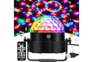 Gobikey Disco Ball, 360° Rotating Music Activated Disco Light LED Party Lamp with Remote Control, 3 W RGB Dynamic Disco Light Effects, 4 m / 13 ft USB, Party Light for Party/Halloween/Wedding