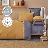 Karaca Home Basic Hardal-Antrasit &Ccedil;ift Taraflı &Ccedil;ift Kişilik Nevresim Takımı