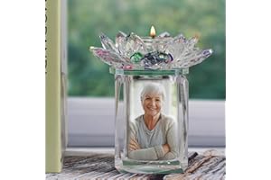 ELFJE Crystal Urn Small Urn for Ashes Candle Holder Urn Decorative Mini Crystal Urn Frame and Urn Urns For Ashes Small Keepsake Urns Photo Frame and Urn Earns for Ashes With Memorial Pictures Cat Dog