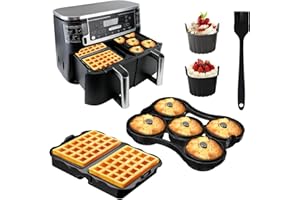SEL ROSE 5 Stück Ninja Heißluftfritteuse Zubehör, Mini Gugelhupf Backform für Ninja AF400EU, AF500EU, SL400EU und Cookwise 9L Cosori 8.5L Heißluftfritteuse, Wiederverwendbare Waffeln, Muffin und Kuchenform