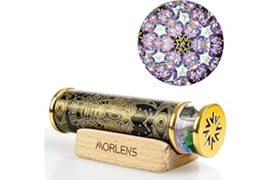 Morlenscope 12 Constellations Taurus Kaleidoscope for Adults,Handmade Stainless Steel Kaleidoskop,Red Tourmaline Crystals and Healing Stones Handcraft Wedding Anniversary Birthday Gift for Man Woman