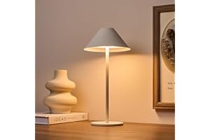 Bojim Cordless Table Lamp with 3 Color Temperatures, 4000mAh Rechargeable Battery Lamp, Dimmable LED Battery Desk Lamp, IP54 Waterproof Touch Lamp for Restaurant, Terrace, Camping(White)