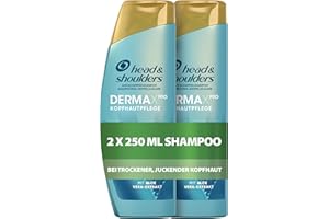 ‎HEAD & SHOULDERS Head & Shoulders DERMAXPRO Beruhigendes Anti-Schuppen Shampoo 2x250 ml Kopfhautpflege bei trockener, juckender Kopfhaut (verbunden mit Schuppen) – Mit Kaktus-Extrakt, aktiver Aloe & Vitamin E