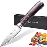PAUDIN 9 cm Vegetable Knife, Sharp Knife for Peeling Fruits Kitchen Knife Ergonomic Handle German Stainless Steel with Sharp
