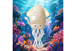 KJIXYUNG Tańcząca i pełzająca ośmiornica ze światłami LED i muzyką – automatycznie kołysząca się muzyczna interaktywna zabawka, zabawny prezent urodzinowy (biała)