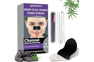 TRUUME Tiras Nasales De Eliminación De Puntos Negros,Tiras De Espinillas, Blackhead Nose Strips, Nose Strips, Blackhead Nose Strips, Tiras De Limpieza Profunda, Tiras Limpiadoras Anti Puntos Negros, 25 Pcs