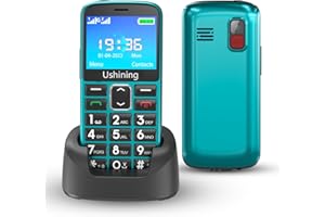 Tosaju 2g Seniorenhandy ohne Vertrag mit Ladestation Alle Träger Rentner Handy Mobiltelefon mit großen Tasten für Senioren Großtastenhandy Notruftasten Dual SIM 1000 mAh Akku Kamera Hörgeräte-Grün