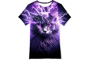 Fanient Garçons Filles Ados T-Shirt Graphique à Manches Courtes imprimé 3D T-Shirt à col Rond pour Les 6-16 Ans