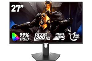 Gawfolk Écran PC IPS 27 Pouces, Moniteur Jeu 360Hz, 1ms, FreeSync, 99% sRGB，400cd/m²Haute luminosité, FHD, Angle Vision Large 178, HDMI, DisplayPort, Compatible avec Mural VESA100*100MM-Noir