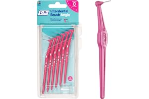 TePe Angle Vinklad Mellanrumsborste, Rosa, 0.4mm/ISO 0, 6-pack | Effektiv rengöring mellan tänderna där en tandborste inte når, för Bakre tänder, Ta bort plack, för Små mellanrum
