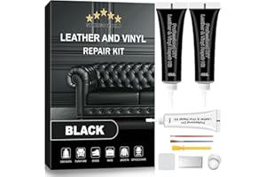 STARTSO WORLD Black Leather Repair Kit, Vinyl repair kit for Car Interiors, Furniture, Couches, Car Seat, Sofa, Jacket and Purse, Restores Faux, Artificial, Genuine Pleather