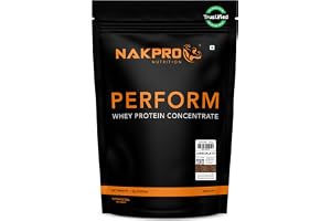 Nakpro Perform Whey Protein Concentrate - 23.1g Protein, 5.1g BCAA & 4g Glutamine Helps Build Your Muscle Size (For Men, Women & Athletes - 1 Kg Chocolate - 30 Servings)