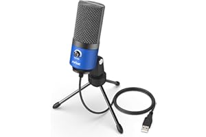 FIFINE Condensatore a Microfono studio kit, USB Microfono Computer con Braccio per Microfoni Regolabile e Filtro Anti-pop per Strumenti Voice Overs Registrazione Podcasting YouTube Gaming