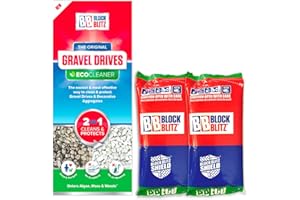 Block Blitz Garden Gravel Cleaner for Paths, Driveways and Decorative Aggregates. 2x 380g Pouches. Removes and Deters Algae, Moss and Weed Growth for up to 6 months