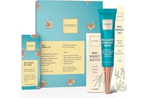 Onsen Secret Nail Care Kit - Japanese Nail Buffer and Shine Kit - Strengthening & Shining - Spa-Quality Manicure - Organic Ingredients - Long-Lasting Shine - Easy & Safe - w/Cuticle Care Serum - 1pk