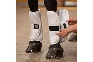 SUNRIDE Coussinets de Bandage avec Velcro pour Les Chevaux afin de Les protéger Contre Les blessures Lors de l'entraînement (Lot de 2) (Blanc)
