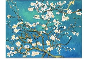 Fokenzary Hand Painted Oil Painting on Canvas Vincent Van Gogh Classical Irises Reproduction Wall Decor Framed Ready to Hang