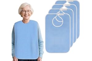 iPalamila 4 Piece Adult Bibs, Washable Adult Bibs for the Elderly, mens bibs for eating,Adult Feeding Clothing Protector, Clothing Protectors for Elderly and Disabled People