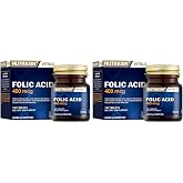 Nutraxin Vitals Folic Acid 400 mcg 100 Tablet Takviye Edici Gıda (2 paketi)