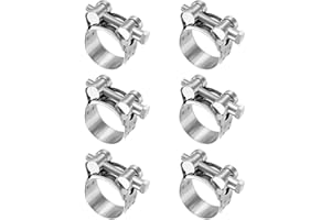 HAEPXYBY Abrazadera de Perno de Articulación Acero Inoxidable 40-43mm para Moto 6 Unidades - Abrazaderas de Banda 20mm para Tubo de Escape, Silenciador, Manguera y Fijación de Tubo de Agua.