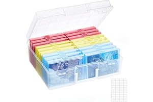 Lifewit Scatola Portafoto 10 x 15 cm, 4R 18 pcs Scomparti Scatola Foto Interna, Organizer Foto con Manico, Scatola Portaoggetti Plastica per Semi, Cartoline, Artigianato, Adesivi, Colore, 1 Pezzi