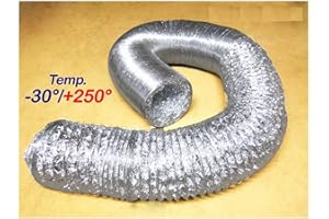 IMAR SRL TUBO FLESSIBILE ALLUMINIO 250°C SCATOLO DA 10 m PER CANALIZZAZIONE ARIA FREDDA/CALDA (80 mm)