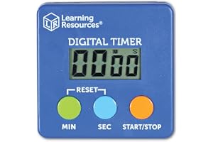 Learning Resources LER4339 Digital Timer, Count Down/Up, Displays Seconds/Minutes, Easy-to-use, Ages 5, Multicoloured, 15.24