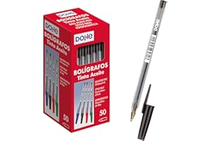 Dohe - Confezione penne a sfera con cappuccio - 1,0 mm - 50 unità - Nero