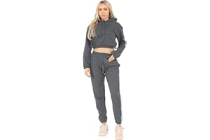 Bahob® Women’s Sportswear Set, 2 Pcs Women Tracksuit Hoodie Crop Top and Joggings Pants Leggings Yoga Gym Wear Tracksuits Activewear Set XS to XXL