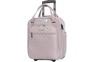 EMPSIGN Carry On Cabin Suitcase easyJet Underseat Approved Maximum Size Hand Luggage Case 2 Wheels Lightweight Bag 40x33.5x19cm, Dusty Pink