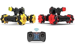 Northpoint Ferngesteuerter RC Panzer Tank Spielzeug Zweier-Set mit authentischen Qualm und LED Duell-Modus 360° Movement