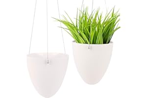 Ulikey 2 Stück Hängepflanztopf Blumenampeln zum Aufhängen, Selbstbewässernder Hängender Pflanzer, Pflanzenhalter Pflanzgefäß, Moderner Dekorative Pflanzenampel für Innen Outdoor Dekorationen