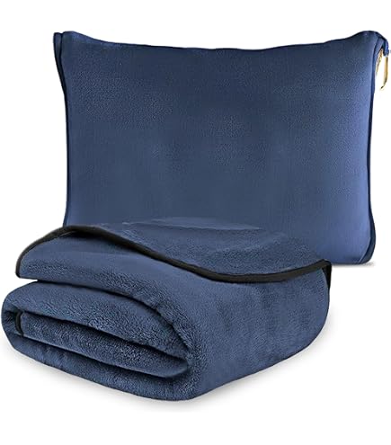 Couverture Voyage 2 En 1 Bocguy - Ultra Légère Avec Masque Et Bouchons D'oreille - 122x165cm - Pour Avion, Camping