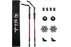 Nid de nature Bâtons de randonnée : Paire télescopique en Fibre de Carbone, Canne rétractable réglable Homme Femmes, Accessoire Pliable Nordique, Accessoires Trail bâton de Marche Polyvalent