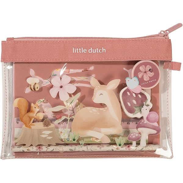 Little Dutch Parure Bijoux En Bois Fraise – Fairy Garden, Collier + Bracelet + 2 Barrettes, Cadeau Fille Dès 3 Ans (Bois Pastel)