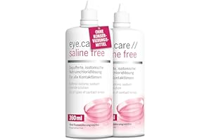 ‎EYE CARE COMPANY Eye.care ph-neutrale Kochsalzlösung für Kontaktlinsen – ohne Konservierungsstoffe – 2er Pack isotonische Saline Free Solution für harte und weiche Kontaktlinsen bei empfindlichen Augen 720 ml
