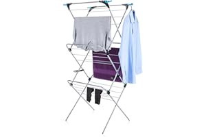 Minky 3 Tier Plus Clothes Airer, Clothes Drying Rack, 21m Washing Line, Laundry, Foldable Indoor Airer, Includes 4 Corner Hooks, Space Saving Clothes Rack, Indoor and Outdoor Use