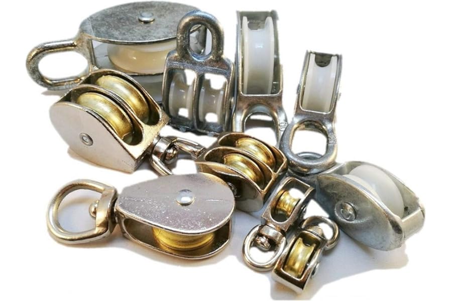 Single/Double/Revolving Pulley Rope Size 4mm - 16mm Zinc/Nickel Plated (Type: Revolving Single Pulley, 4mm - Max Rope Diameter)