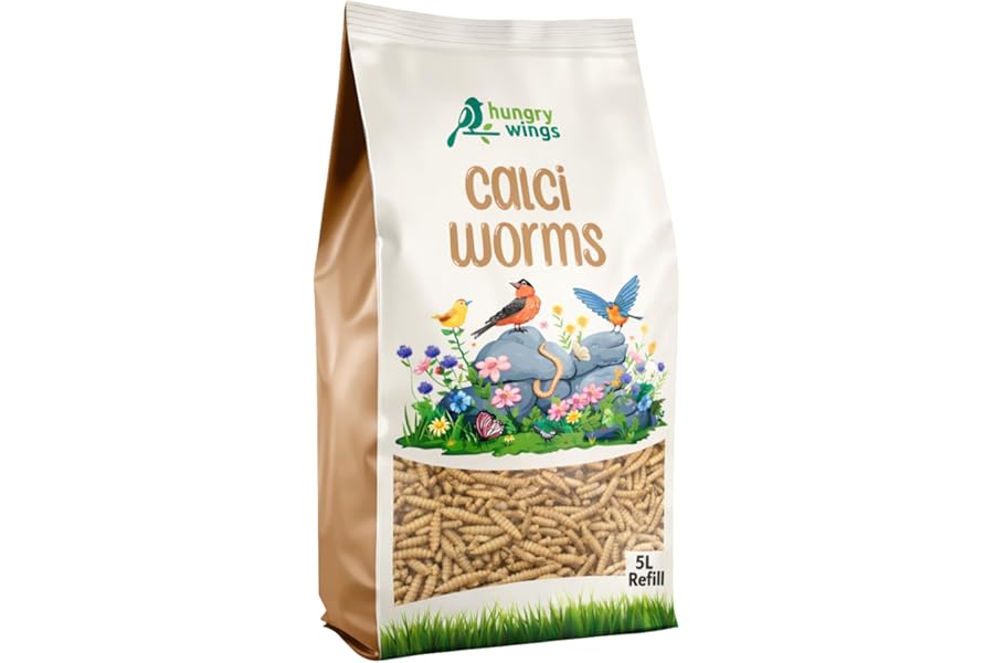 Premium Wild Bird Food 5L Refill, (5L Bag, Calci Worms)