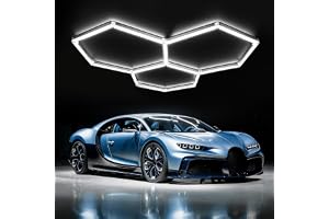 LED Hexagon Belysning - 3 Hex 16st Rörlampor 128W 6500K Superljusa Kopplbara LED Taklampor för Garage, Verkstad, Gym, Källare