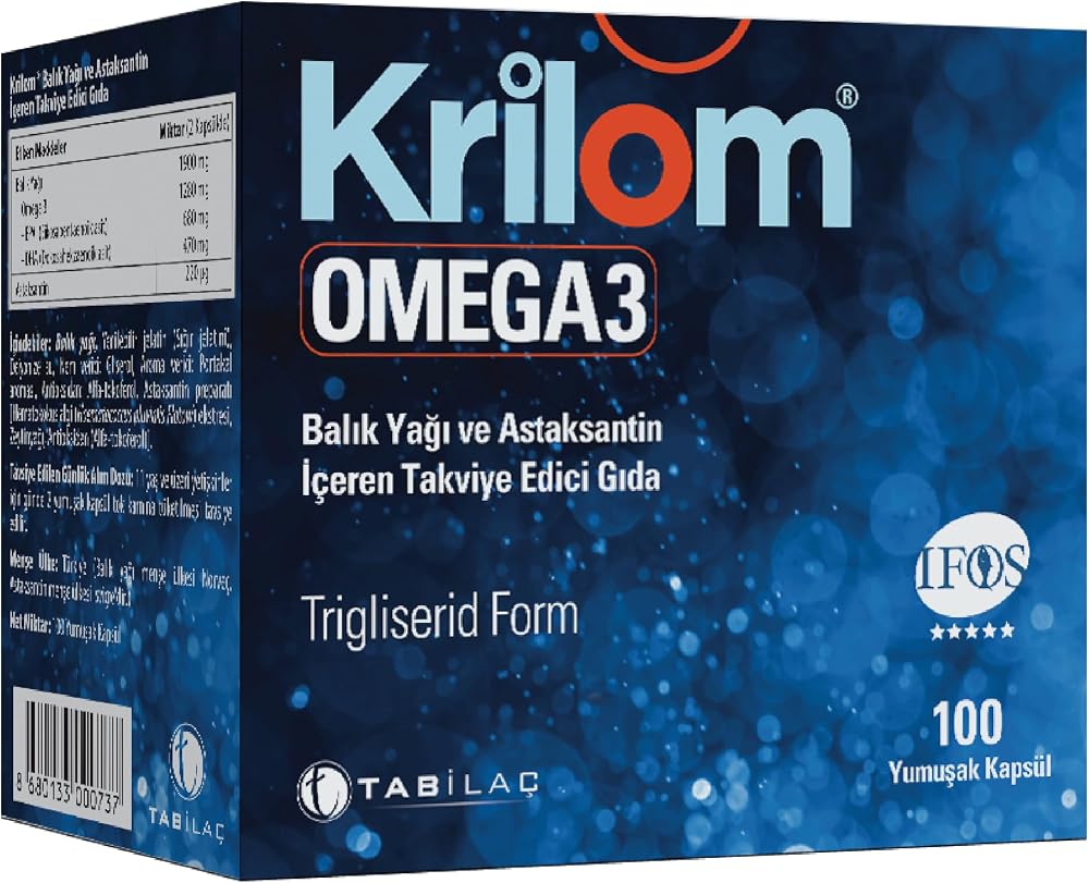 Krilom Omega 3 100 Kapsül Balık Yağı ve Astaksatin Ekstresi