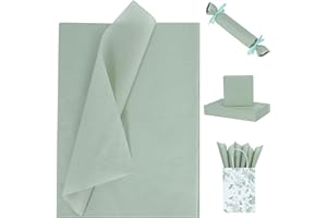 Larcenciel Carta Velina Verde Salvia, 60 Fogli di Carta Velina per Imballaggio e Sacchetti Regalo, Confezioni Regalo Verde Matcha per Compleanni, Matrimoni, Anniversari, Natale, DIY, 50 x 35 cm